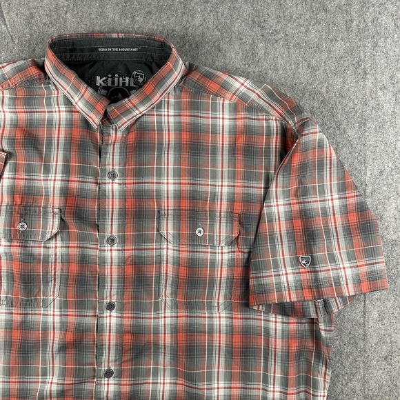 Kuhl Short Sleeve Button Down Shirt Mens XL Plaid Multi Outdoors Hiking Camping - Picture 1 of 7